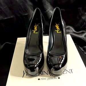 100% Authentic YSL tribute 105 pump black patent. EU 35+. Brand new.